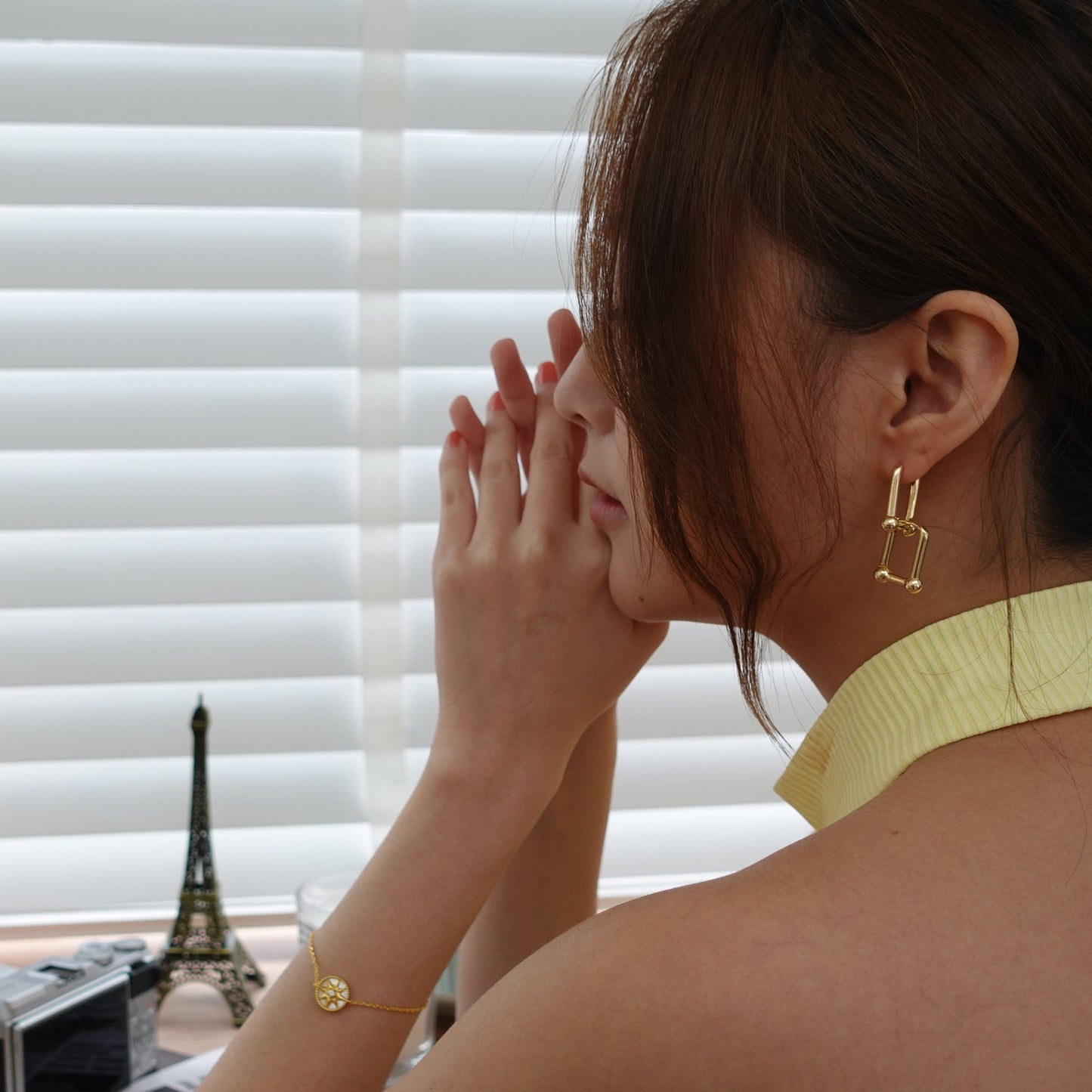 Cerese Duo Buckle Horseshoe Hoop Earrings