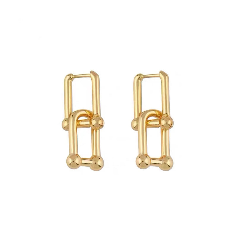 Cerese Duo Buckle Horseshoe Hoop Earrings