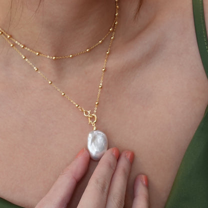 Tierney Large Baroque Pearl Pendant Charm