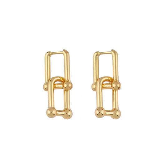 Cerese Duo Buckle Horseshoe Hoop Earrings