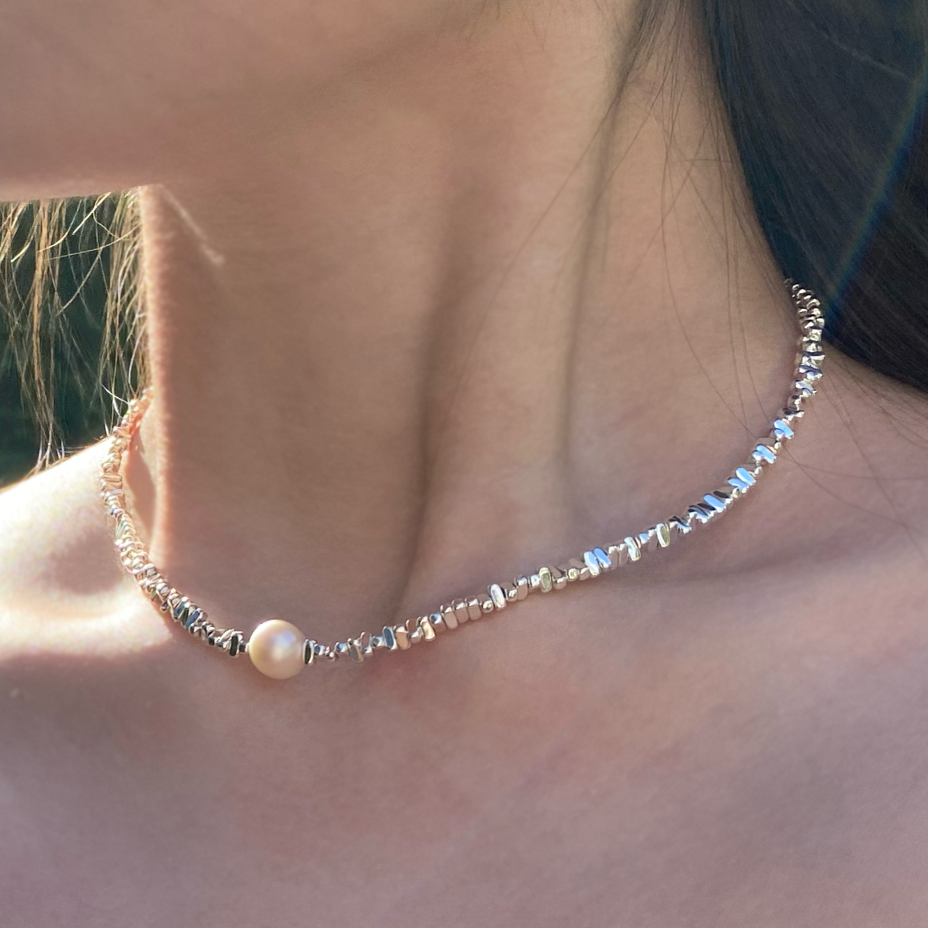 Pearl Silver Lochlan Cluster Chocker