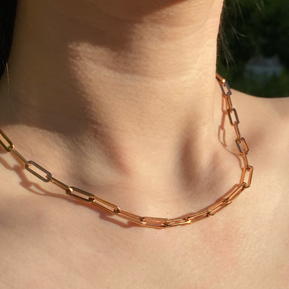 Oberon Rose Gold Paperclip Chocker