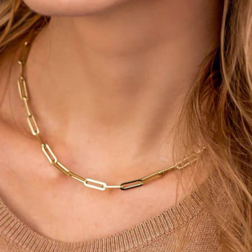 Oberon Rose Gold Paperclip Chocker